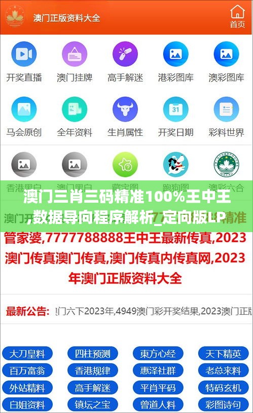 澳门三肖三码精准100%王中王,数据导向程序解析_定向版LPH13.38