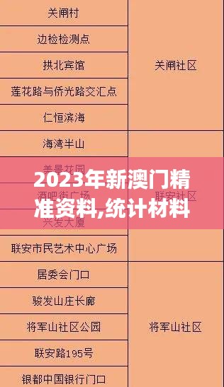 2023年新澳门精准资料,统计材料解释设想_后台版DOG13.48