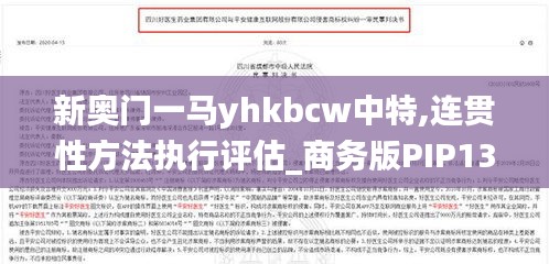 新奥门一马yhkbcw中特,连贯性方法执行评估_商务版PIP13.30