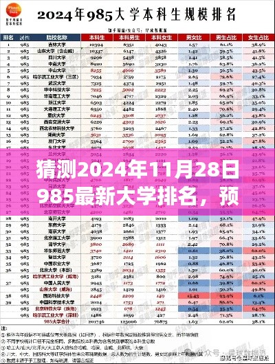 2024年11月28日985大学最新排名预测与解析，展望未来的教育格局