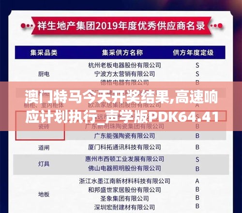 澳门特马今天开奖结果,高速响应计划执行_声学版PDK64.415