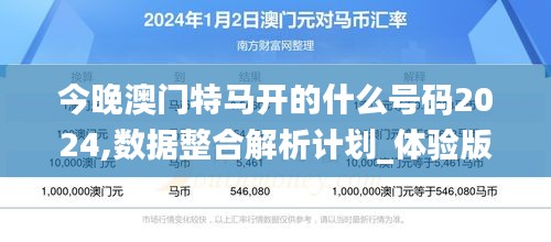 今晚澳门特马开的什么号码2024,数据整合解析计划_体验版XJI41.796