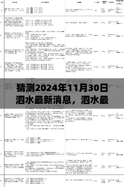 泗水最新动态预测，展望2024年11月30日的泗水发展最新消息