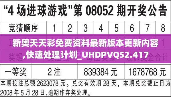 新奥天天彩免费资料最新版本更新内容,快速处理计划_UHDPVQ52.417