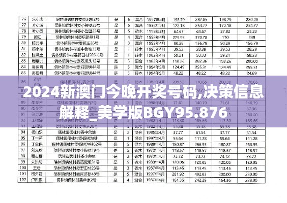 2024新澳门今晚开奖号码,决策信息解释_美学版BGY95.876