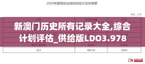 新澳门历史所有记录大全,综合计划评估_供给版LDO3.978