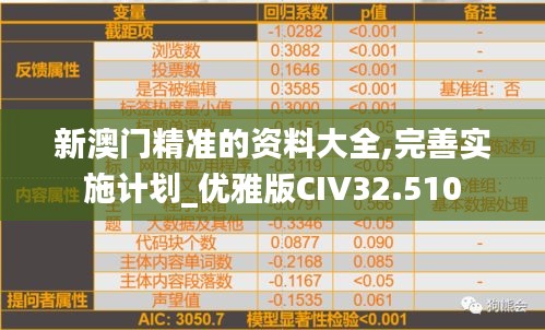 新澳门精准的资料大全,完善实施计划_优雅版CIV32.510