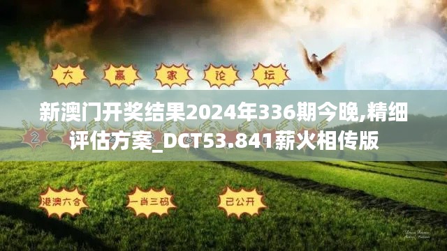 新澳门开奖结果2024年336期今晚,精细评估方案_DCT53.841薪火相传版