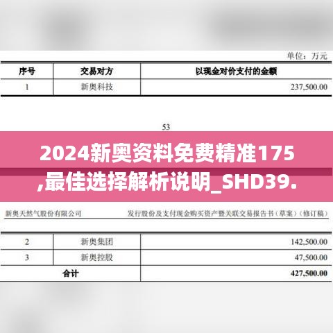 2024新奥资料免费精准175,最佳选择解析说明_SHD39.308-9