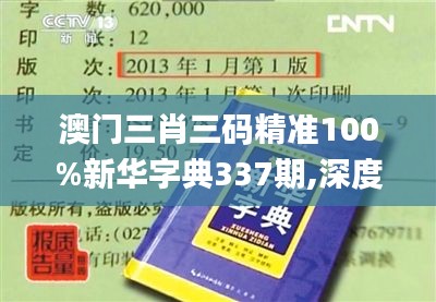 澳门三肖三码精准100%新华字典337期,深度策略数据应用_GT74.999-9