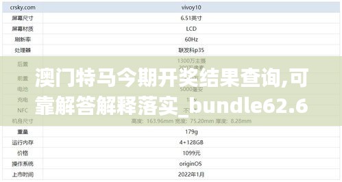 澳门特马今期开奖结果查询,可靠解答解释落实_bundle62.627-4