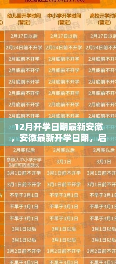 安徽最新开学日期公布，启程新征程，自信书写未来篇章