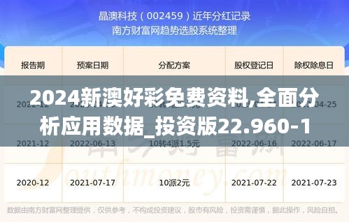 2024新澳好彩免费资料,全面分析应用数据_投资版22.960-1