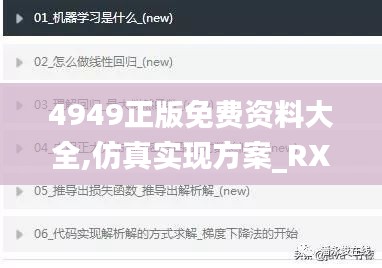 4949正版免费资料大全,仿真实现方案_RX版68.740