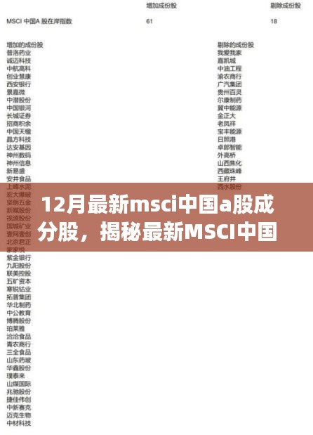 揭秘最新MSCI中国A股成分股科技巨头，引领生活新篇章的十二月最新名单揭晓！