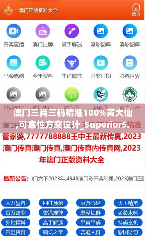 澳门三肖三码精准100%黄大仙,可靠性方案设计_Superior5.887