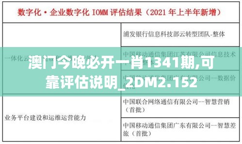 澳门今晚必开一肖1341期,可靠评估说明_2DM2.152