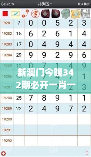 新澳门今晚342期必开一肖一特,深入数据解答解释落实_Max6.307