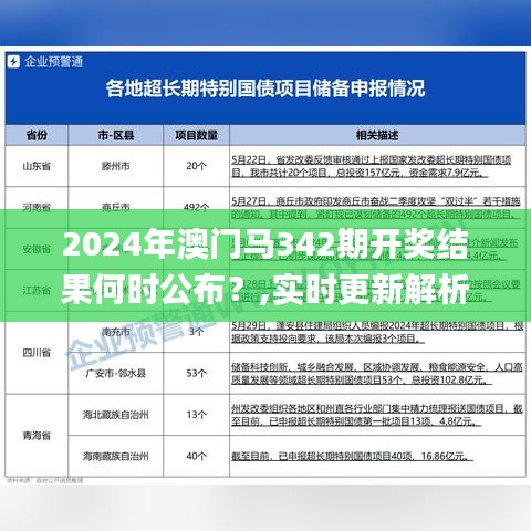 2024年澳门马342期开奖结果何时公布？,实时更新解析说明_钻石版1.900