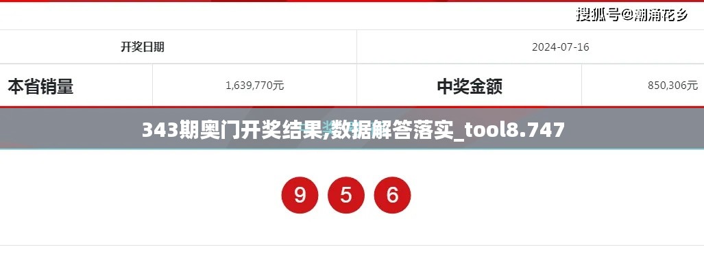 343期奥门开奖结果,数据解答落实_tool8.747