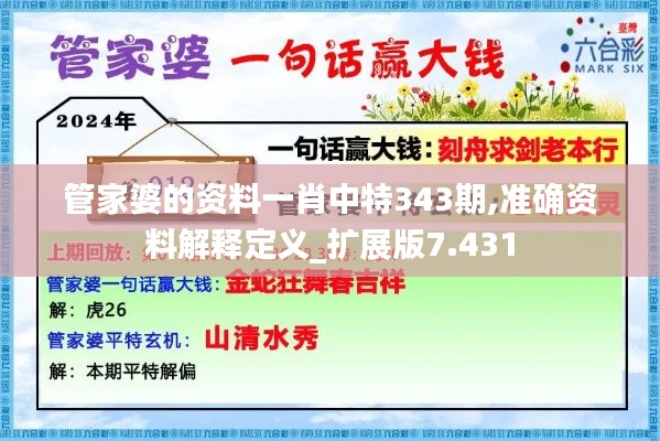 管家婆的资料一肖中特343期,准确资料解释定义_扩展版7.431