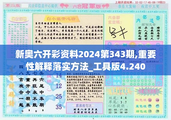 新奥六开彩资料2024第343期,重要性解释落实方法_工具版4.240