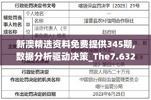 新澳精选资料免费提供345期,数据分析驱动决策_The7.632