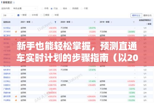 新手直通车实时计划预测指南，掌握步骤，轻松驾驭直通车实时计划（以2024年为例）