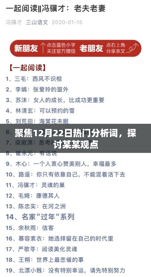 聚焦热点分析，某某观点在12月22日的探讨