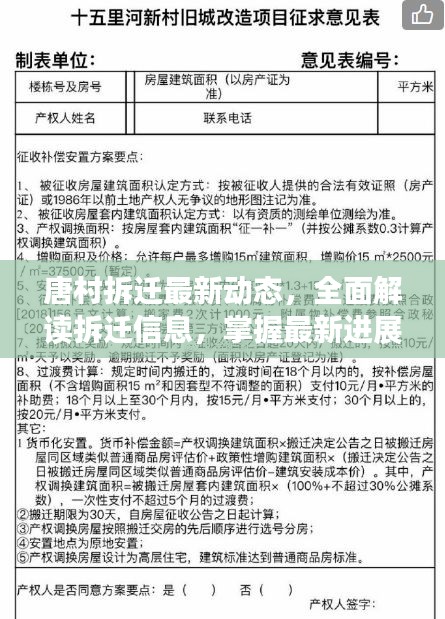 唐村拆迁最新动态，全面解读拆迁信息，掌握最新进展！