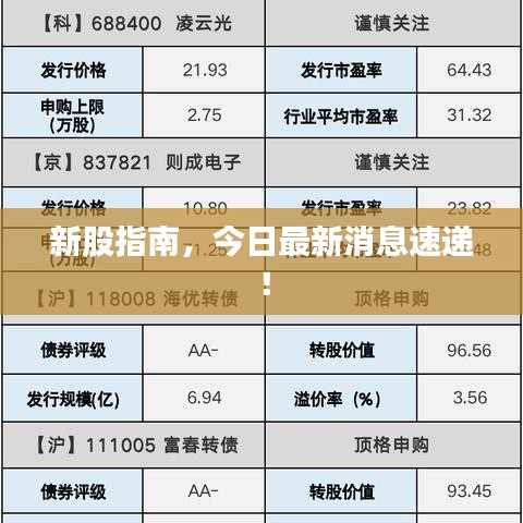 新股指南，今日最新消息速递！