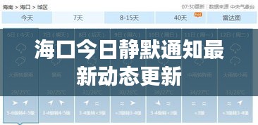 海口今日静默通知最新动态更新