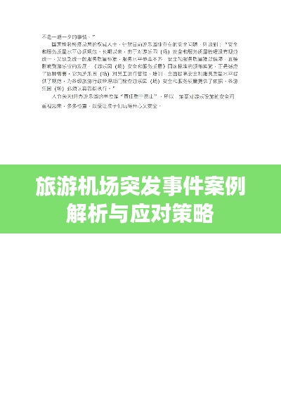 旅游机场突发事件案例解析与应对策略
