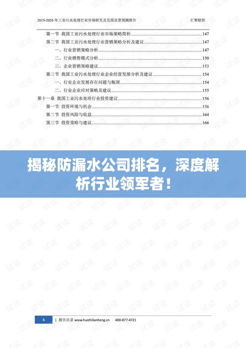 揭秘防漏水公司排名，深度解析行业领军者！