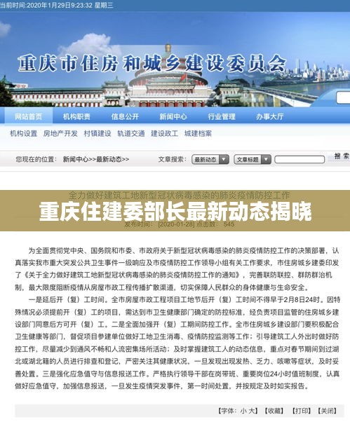 重庆住建委部长最新动态揭晓